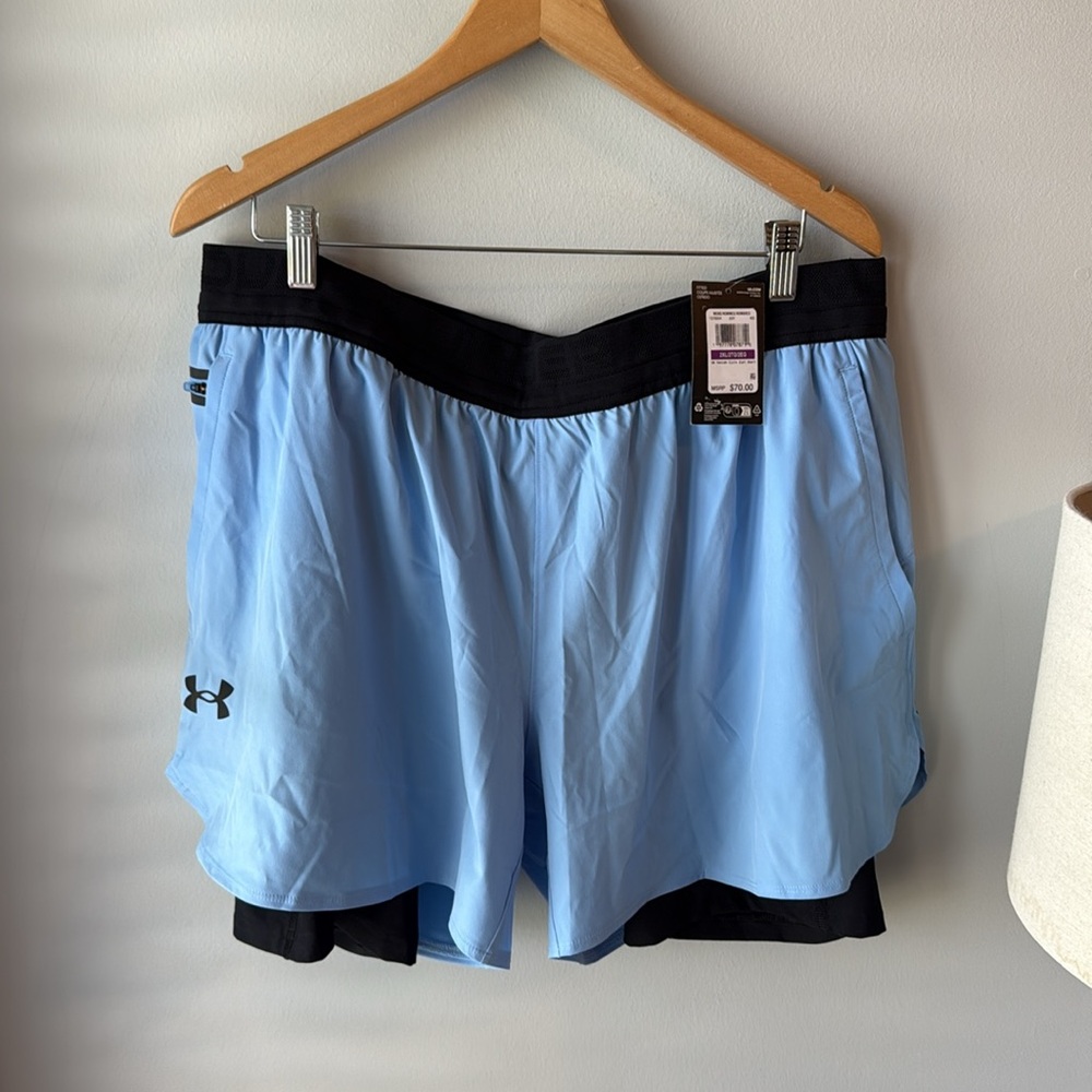 NWT Under Armour Vanish Elite 2 in‎ 1 Horizon Blue Shorts